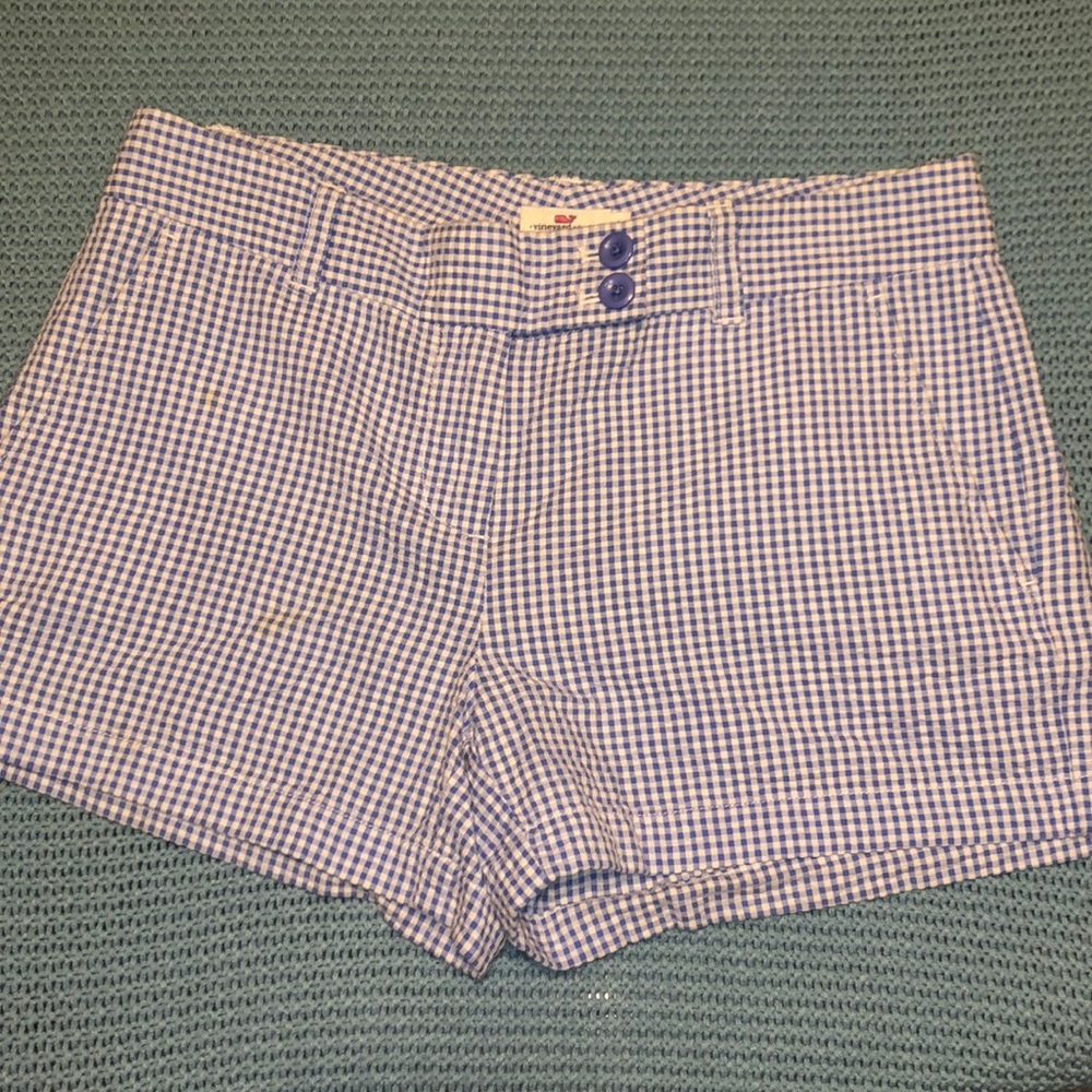 Vineyard Vines Blue and White Gingham Women’s Shorts